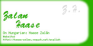 zalan haase business card